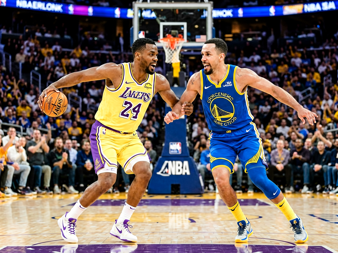 NBA常规赛湖人VS勇士激烈对决